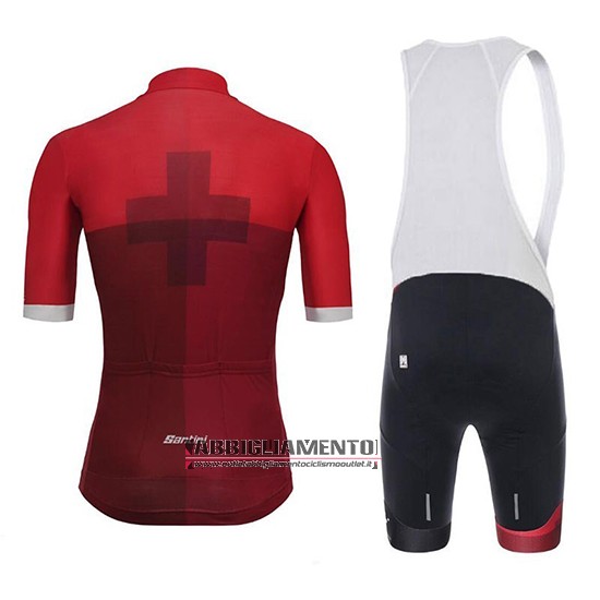 Abbigliamento Tour de Suisse 2018 Manica Corta e Pantaloncino Con Bretelle Cross Rosso - Clicca l'immagine per chiudere